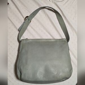 Vintage Coach leather soho zip boho shoulder bag aqua green M6H-4161,made in USA